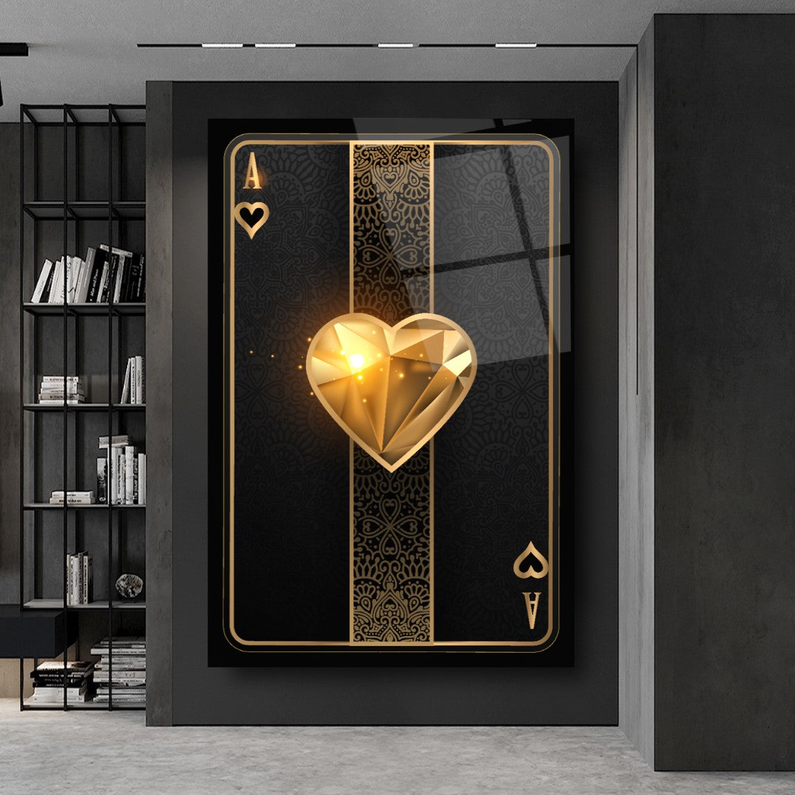 Playing Card Ace Glass Wall Art III