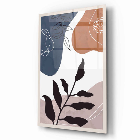 Abstract Leaves 2 Glass Wall Art