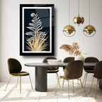 Art mural en verre avec feuilles