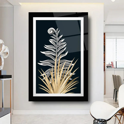 Leaves Glass Wall Art - LUXARTDECO