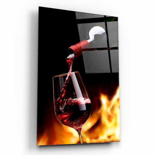 Vino Rosso Quadro in Vetro Temperato