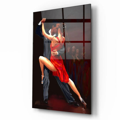 Dancing Couple Glass Wall Art - LUXARTDECO