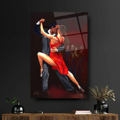 Dancing Couple Glass Wall Art - LUXARTDECO