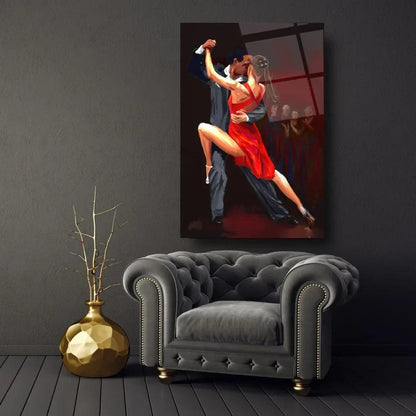Dancing Couple Glass Wall Art - LUXARTDECO