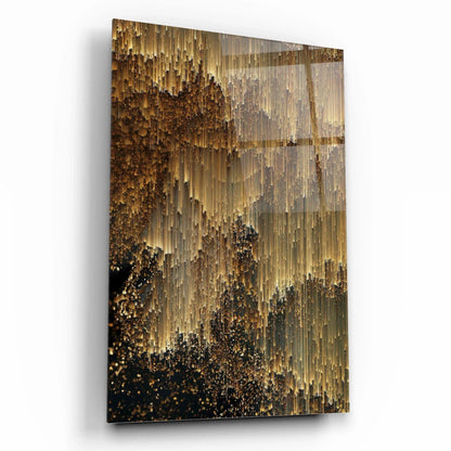 Golden Rain Glass Wall Art - LUXARTDECO