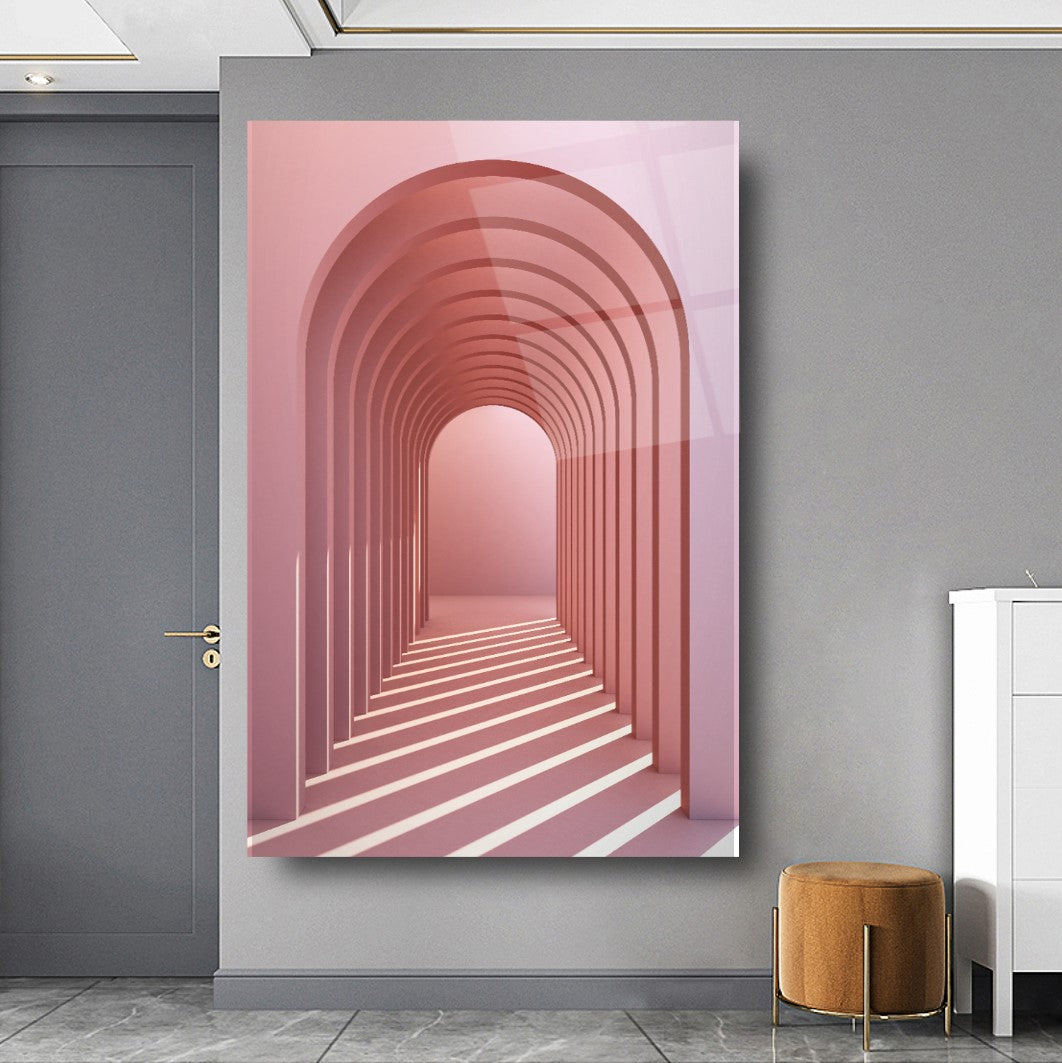 3D Arc Tunnel Glass Wall Art