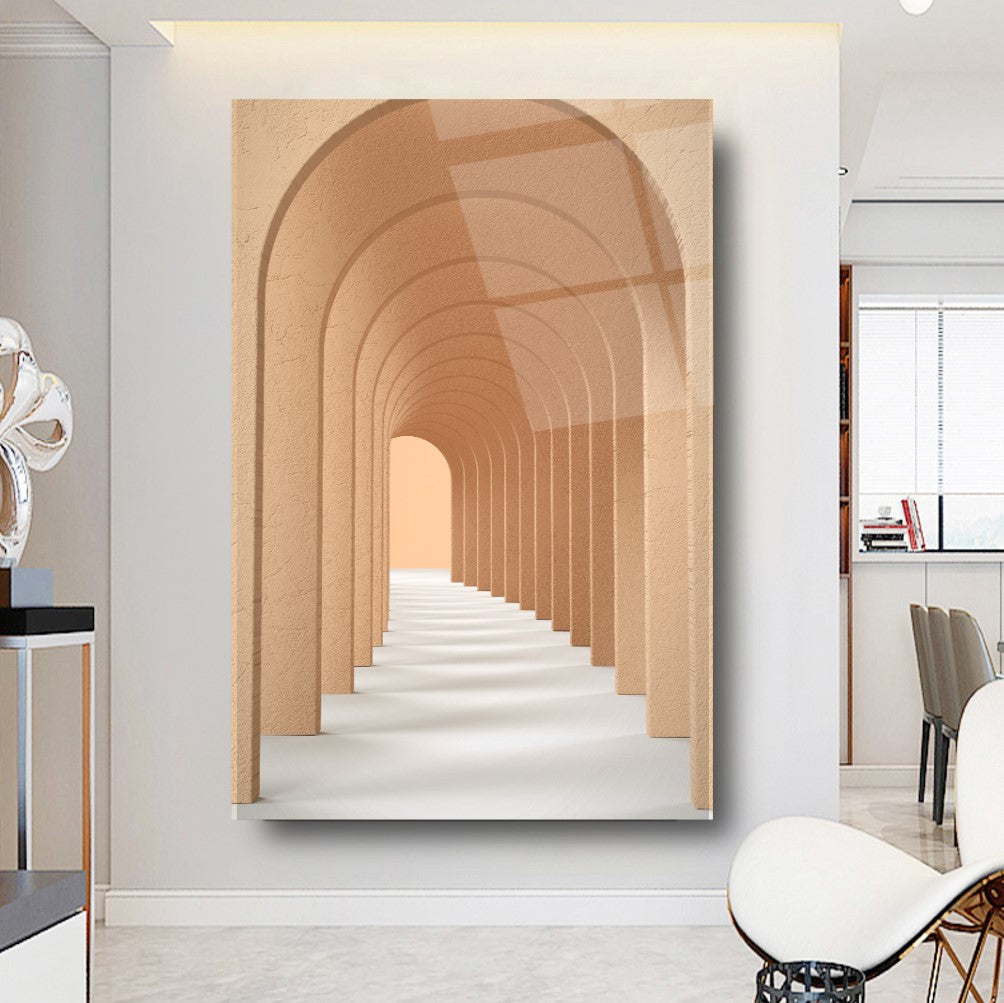 3D Tunnel ad Arco Quadro in Vetro Temperato