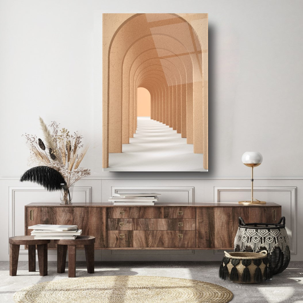 3D Tunnel ad Arco Quadro in Vetro Temperato
