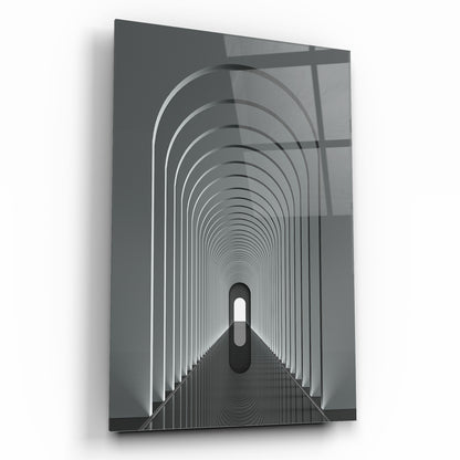 Corridoio ad Arco 3D Quadro in Vetro Temperato