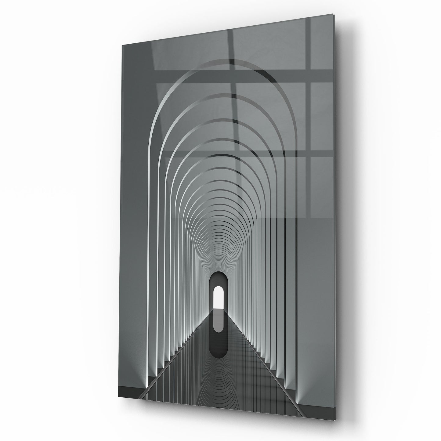 Corridoio ad Arco 3D Quadro in Vetro Temperato
