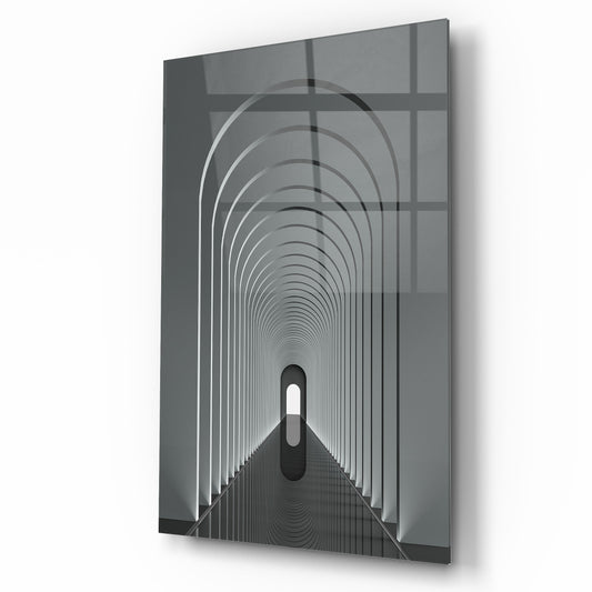 Couloir en Arc 3D Tableau en Verre Trempé