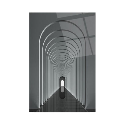 Corridoio ad Arco 3D Quadro in Vetro Temperato