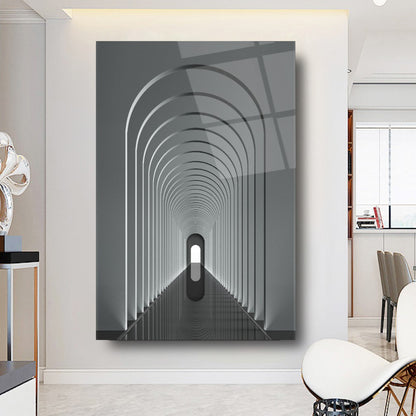Corridoio ad Arco 3D Quadro in Vetro Temperato