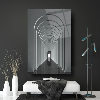 Corridoio ad Arco 3D Quadro in Vetro Temperato