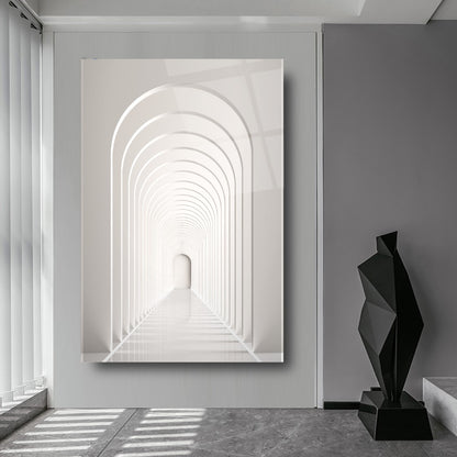 3D Arc Hallway Glass Wall Art