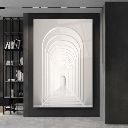 3D Arc Hallway Glass Wall Art