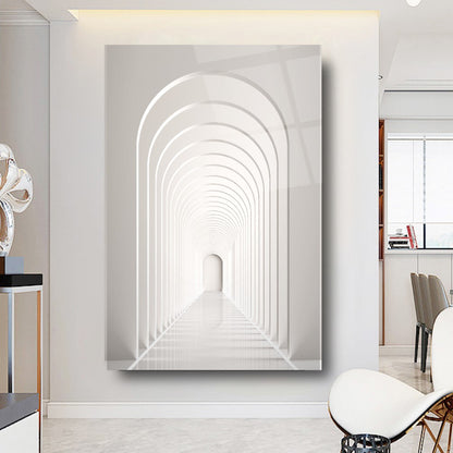 3D Arc Hallway Glass Wall Art