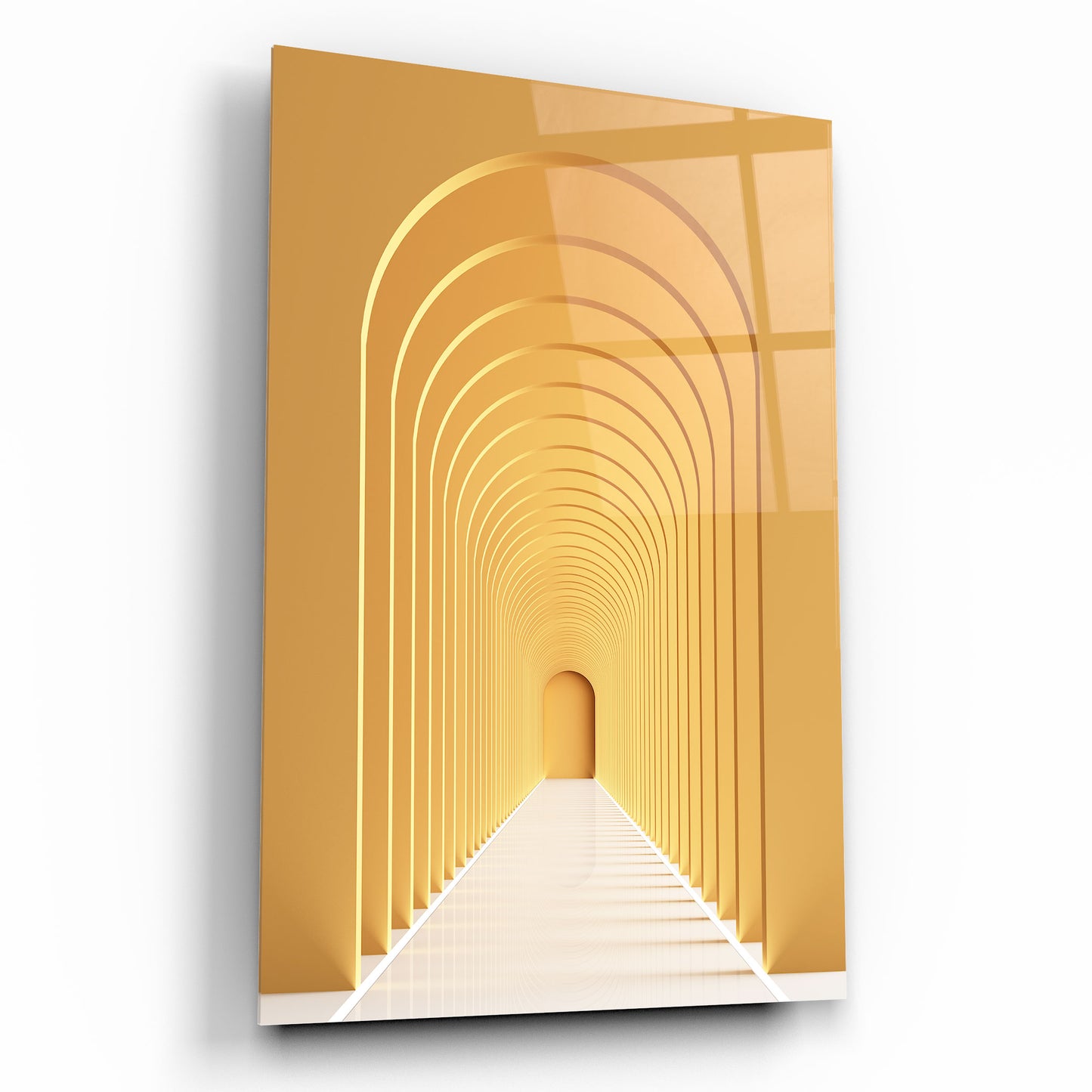 Corridoio ad Arco 3D Quadro in Vetro Temperato