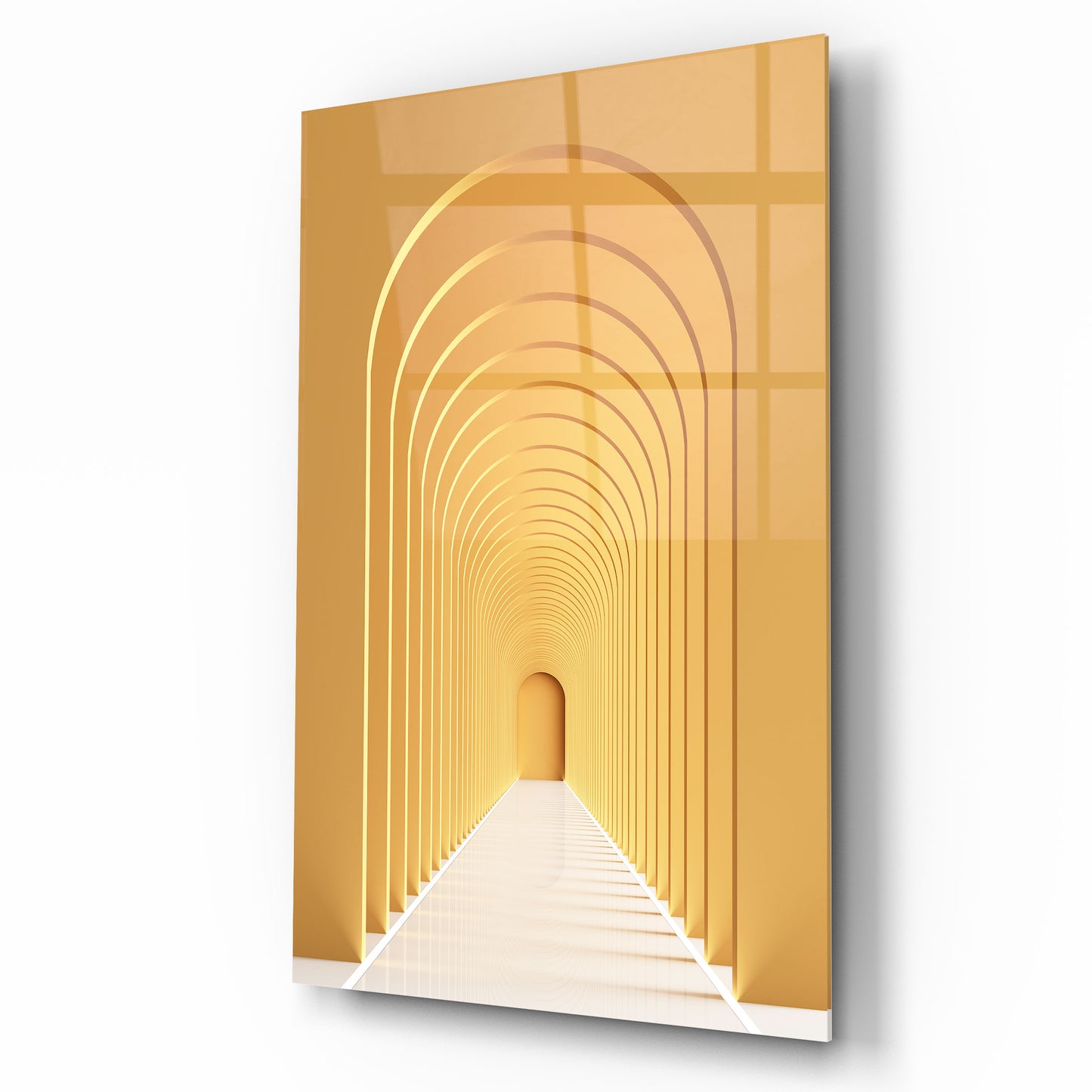 Corridoio ad Arco 3D Quadro in Vetro Temperato