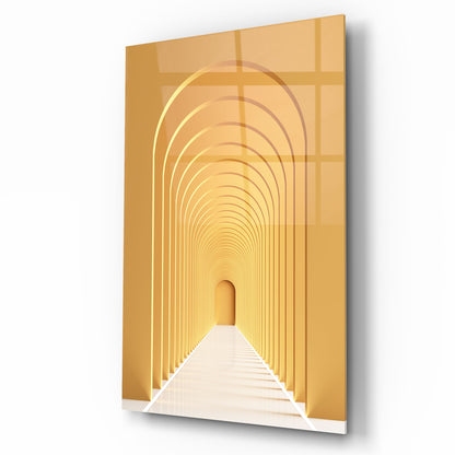 Corridoio ad Arco 3D Quadro in Vetro Temperato