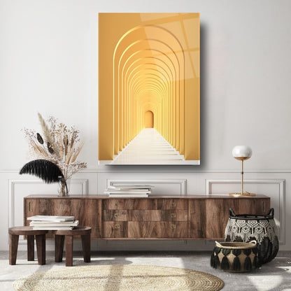 Corridoio ad Arco 3D Quadro in Vetro Temperato