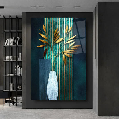 Elegant Vase Glass Wall Art - LUXARTDECO