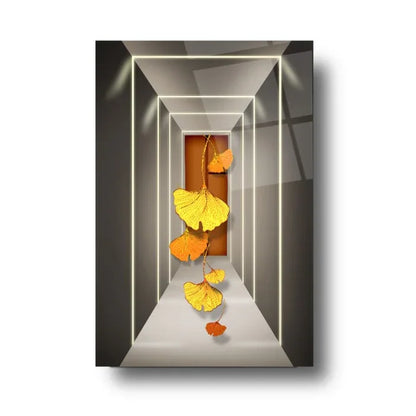Floral Corridor Glass Wall Art - LUXARTDECO