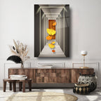 Floral Corridor Glass Wall Art