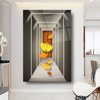 Floral Corridor Glass Wall Art - LUXARTDECO