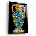 Blue Vase Glass Wall Art - LUXARTDECO