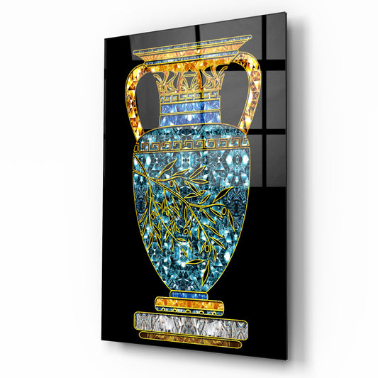Vase en verre mural