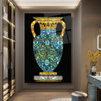 Blue Vase Glass Wall Art - LUXARTDECO