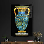 Blue Vase Glass Wall Art - LUXARTDECO