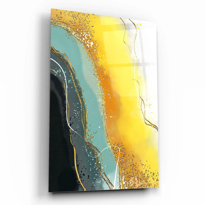 Abstract Yellow Glass Wall Art - LUXARTDECO