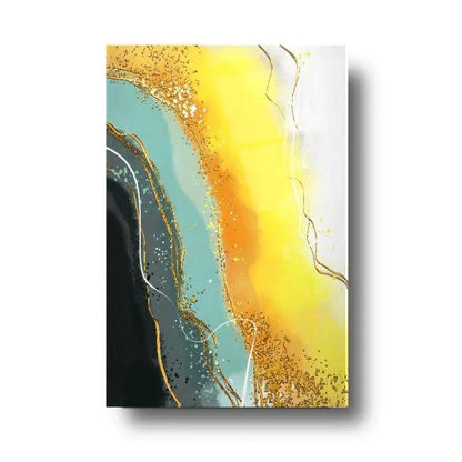 Abstract Yellow Glass Wall Art - LUXARTDECO