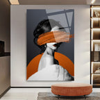 Femme en verre orange