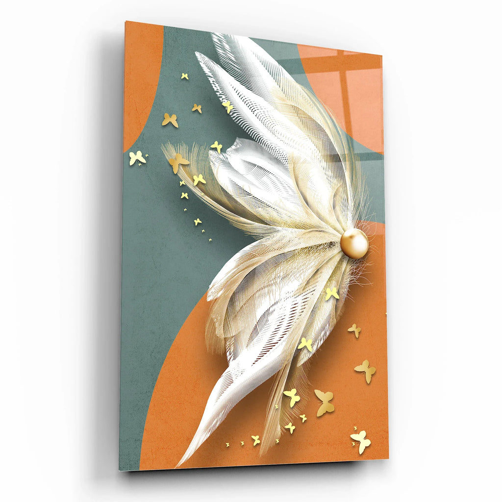Butterfly Wing Glass Wall Art - LUXARTDECO