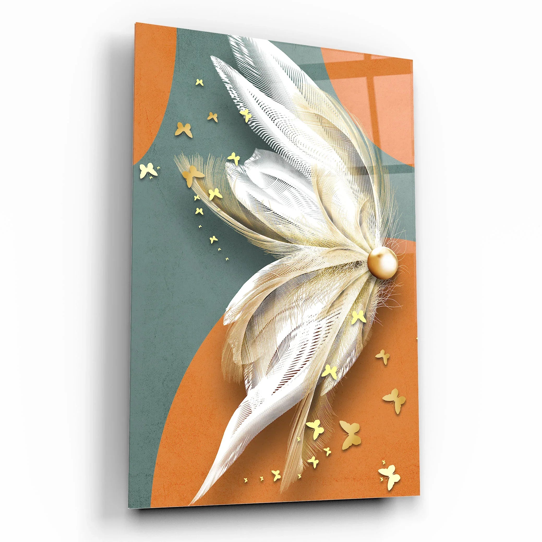 Butterfly Wing Glass Wall Art - LUXARTDECO