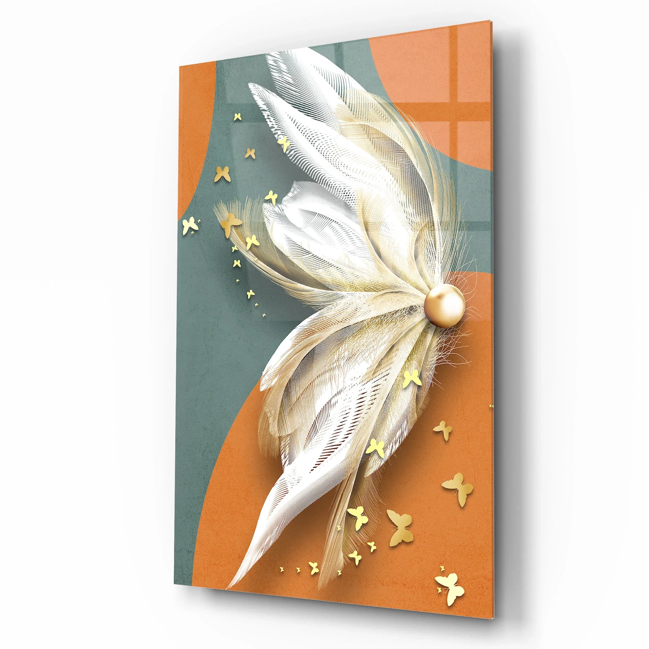 Butterfly Wing Glass Wall Art - LUXARTDECO