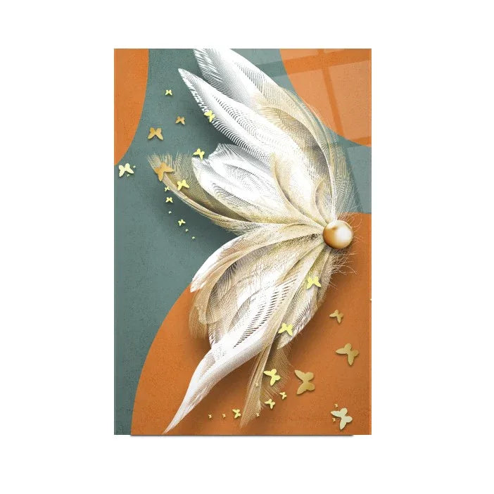 Butterfly Wing Glass Wall Art - LUXARTDECO