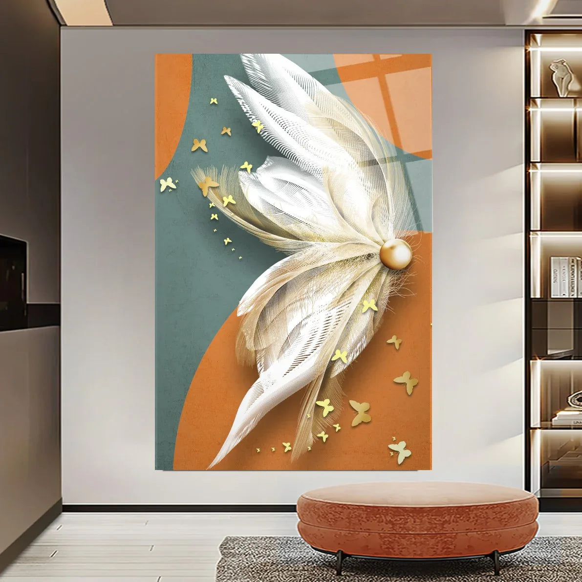 Butterfly Wing Glass Wall Art - LUXARTDECO