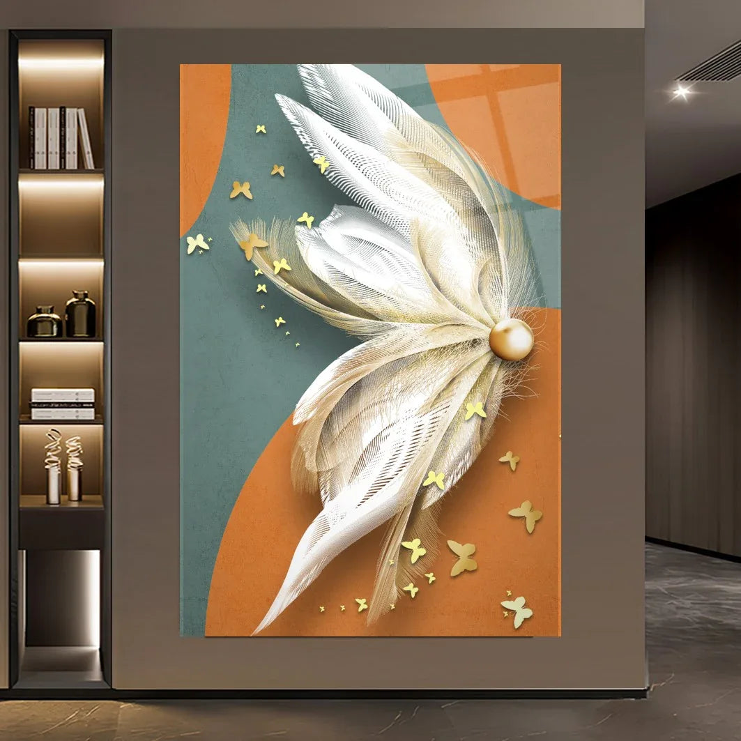 Butterfly Wing Glass Wall Art - LUXARTDECO