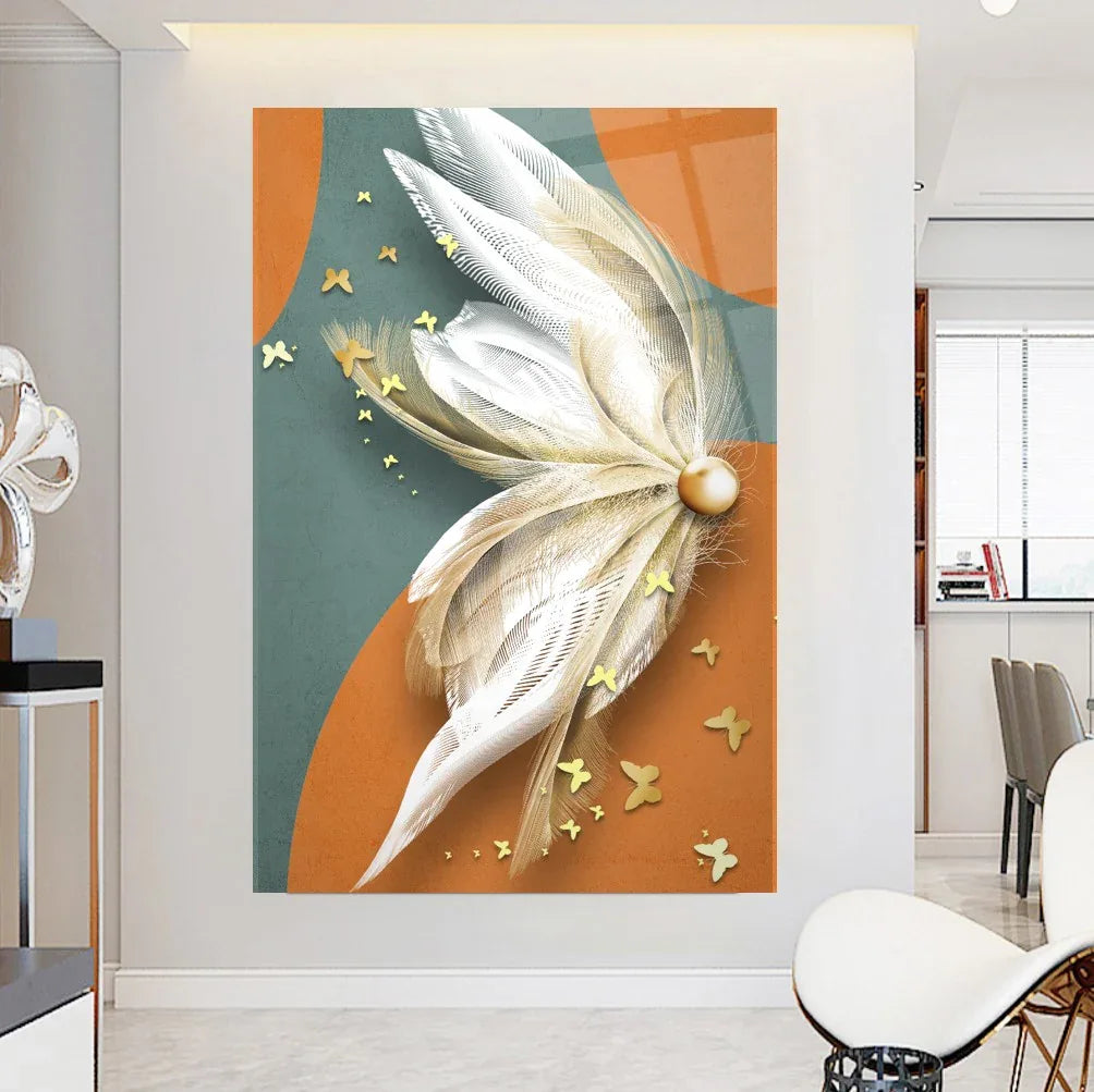 Butterfly Wing Glass Wall Art - LUXARTDECO