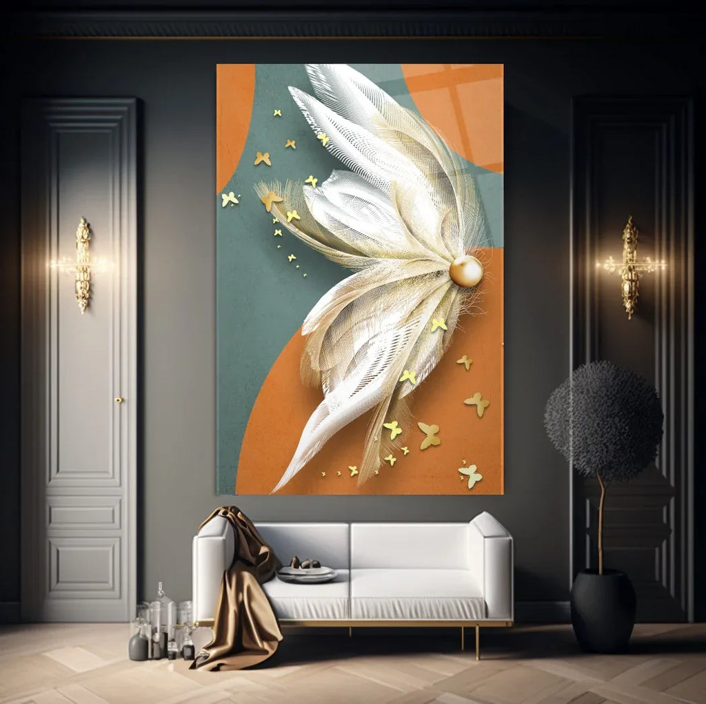 Butterfly Wing Glass Wall Art - LUXARTDECO