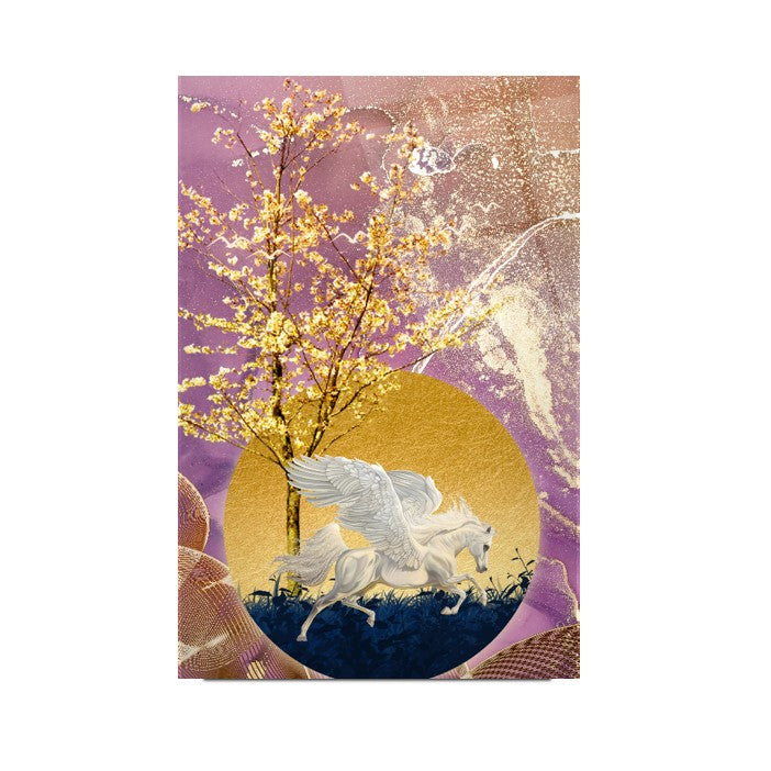 Winged Horse Pegasus Glass Wall Art