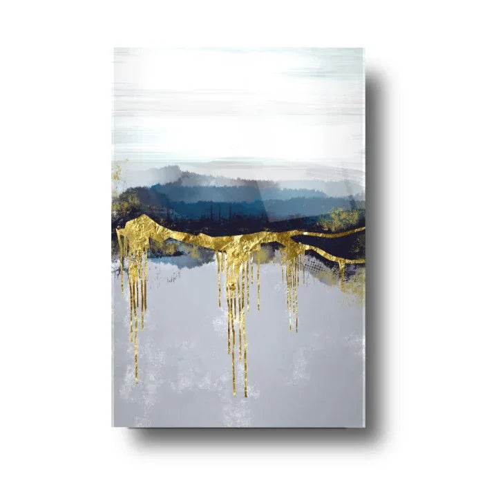 Abstract Blue Glass Wall Art - LUXARTDECO