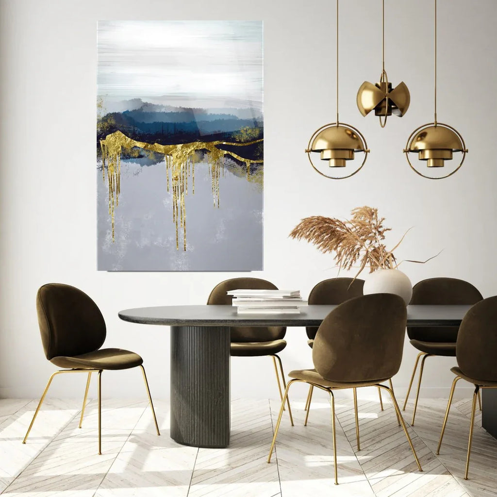 Abstract Blue Glass Wall Art - LUXARTDECO