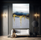 Abstract Blue Glass Wall Art - LUXARTDECO