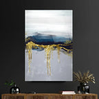 Abstract Blue Glass Wall Art - LUXARTDECO