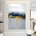 Abstract Blue Glass Wall Art - LUXARTDECO